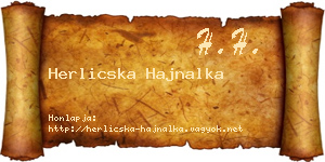 Herlicska Hajnalka névjegykártya